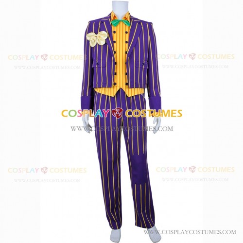Batman Arkham Asylum Costume The Joker Cosplay Stripe Suit