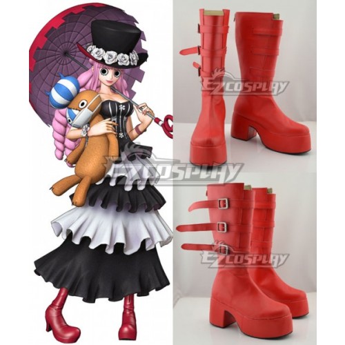 One Piece Perona Ghost Princess Red Shoes Cosplay Boots