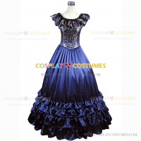 Edwardian Jacquard Tiered Dress Theater Reenactment Clothing