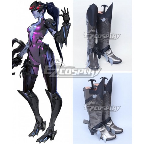 Overwatch OW Widowmaker Amelie Lacroix Black Shoes Cosplay Boots