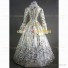 Victorian Style Brocaded Party Ball Gown Fancy Dress Golden