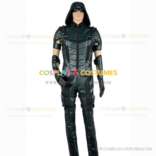 Green Arrow Cosplay Oliver Queen Costume Leather Set