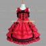 Sleeveless Sweet Love Lolita Dress Ruffle Tiered Bow Dress Red