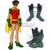 DC Comics Batman Robin Dick Grayson Green Shoes Cosplay Boots - A Edition