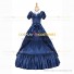 Reenactment Victorian Scarlett O'Hara Rococo Blue Ball Gown Dress