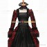 Victorian Steampunk Rococo Brocade Red Ball Gown Dress