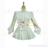 Elegant Victorian Style Blouse Ruffle Reenactment Blouse White