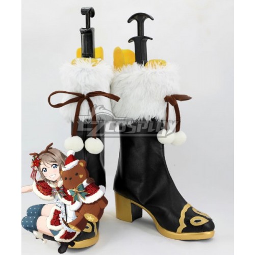 Love Live! Sunshine!! Aqours You Watanabe Christmas Ver. Black Shoes Cosplay Boots