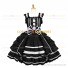 Classic Gothic Lolita Black Dress with White Stripes Ladies Fantasy Tiered Dress Punk Lolita