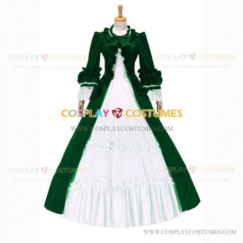 Victorian Style 18th Century Southern Belle Masquerade Green Ball Gown Dress