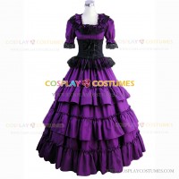 Gothic Marie Antoinette Royal Queen Dress Theater Ball Gown Purple