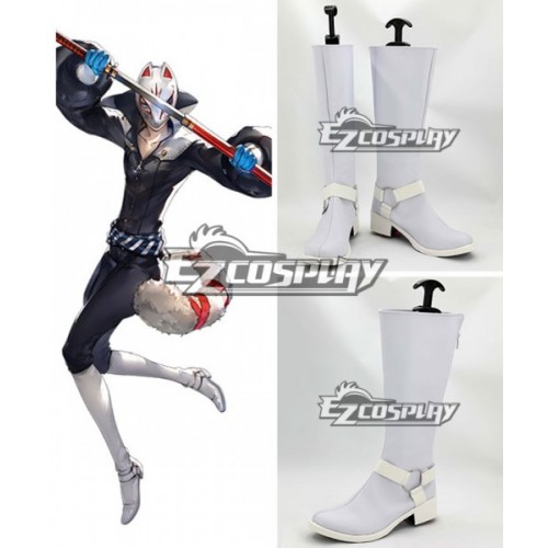 Persona 5 Fox Yusuke Kitagawa White Shoes Cosplay Boots