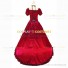 Reenactment Victorian Scarlett O'Hara Rococo Red Ball Gown Dress