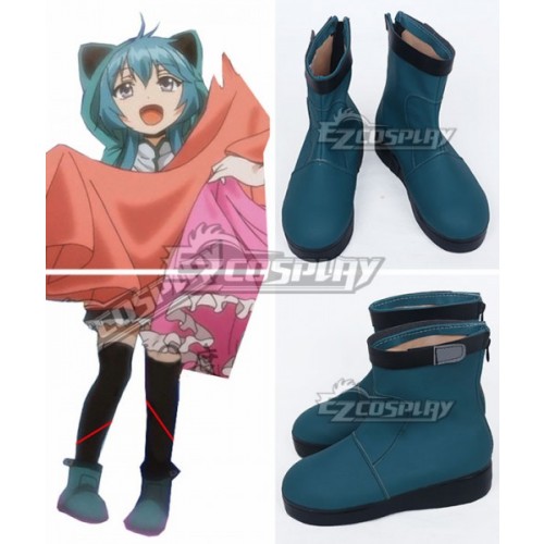 Clockwork Planet Naoto Miura Female Blue Cosplay Shoes