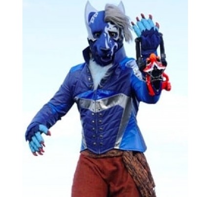 Uchu Sentai Kyuranger Garu Ookami Blue Cosplay Costume