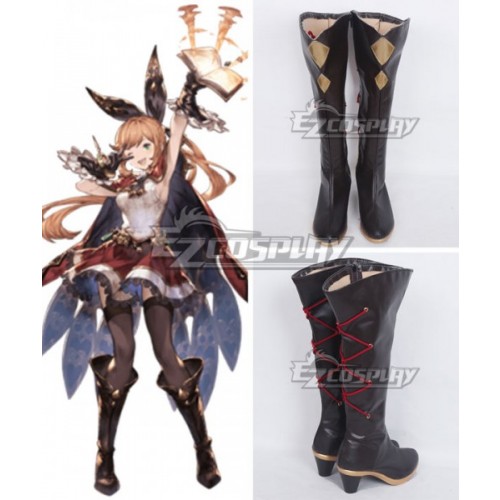 Granblue Fantasy Clarisse Black Shoes Cosplay Boots