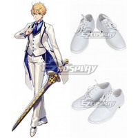 Fate Grand Order Prototype Arthur Pendragon White Rose White Cosplay Shoes