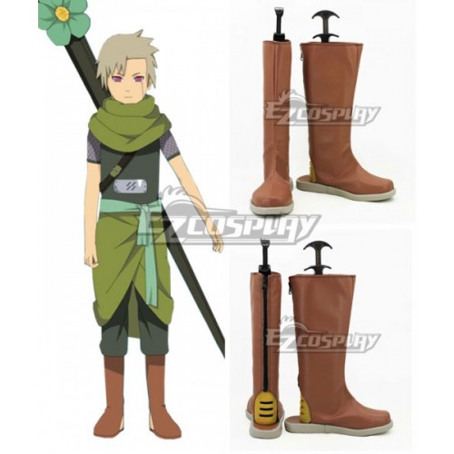 Naruto Yagura Light Brown Shoes Cosplay Boots