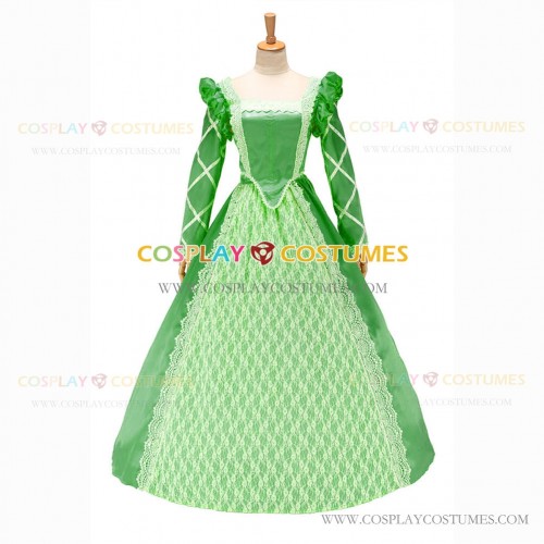 Gothic Lolita Victorian Queen Elizabeth Theatre Green Lace Prom Ball Gown Dress