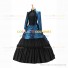 Gothic Victorian Marie Antoinette Theater Layered Evening Gown Blue Dress