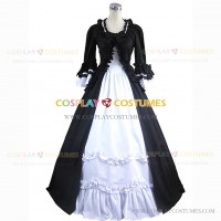 Herrlich Victorian Fancy Prom Stage Wedding Formal Dress Black