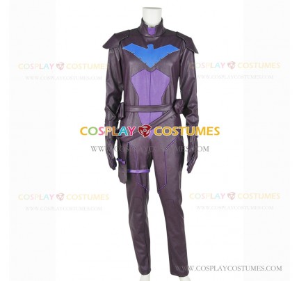 Young Justice Cosplay Nightwing Costume Jumpsuit Purple Version