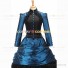 Gothic Victorian Marie Antoinette Theater Layered Evening Gown Blue Dress