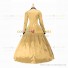 Retro Victorian Classic Turtle Neck Stage Light Yellow Long Dress Ball Gown