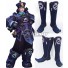 Overwatch OW Halloween Terror Mei Ling Zhou 2017 Blue Shoes Cosplay Boots