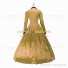 Retro Victorian Classic Turtle Neck Stage Golden Long Dress Ball Gown