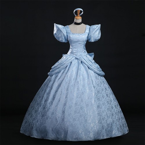 Cinderella Princess Blue Dress Cosplay Costume