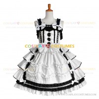 Sleeveless Sweet Love Lolita Dress Ruffle Tiered Bow Dress White