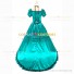 Reenactment Victorian Scarlett O'Hara Rococo Green Ball Gown Dress