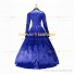 Retro Victorian Classic Turtle Neck Stage Blue Long Dress Ball Gown