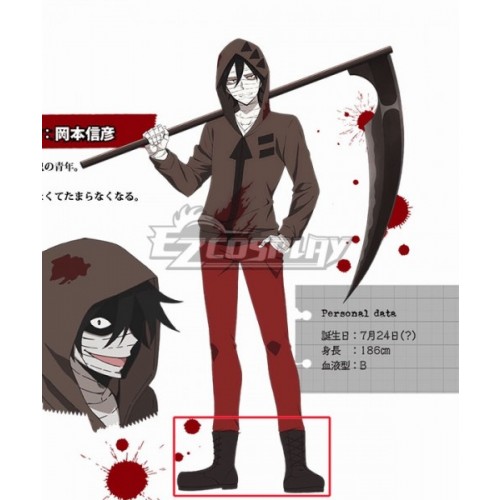 Angels Of Death Satsuriku No Tenshi Zack Brown Shoes Cosplay Boots