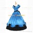 Civil War Southern Belle Lolita Victorian Theater Blue Long Ball Gown Dress