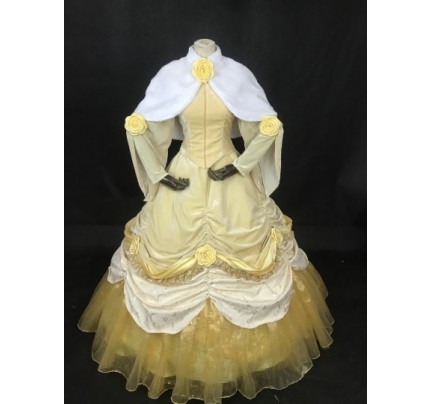 Beauty And The Beast Princess Belle Cosplay Costume With Cape