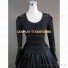 Gothic Marie Antoinette Black Brocaded Ball Gown Dress