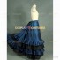 Victorian Style Navy Blue Tiered French Bustle Skirt