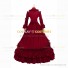 Marie Antoinette Reenactment Lolita Red Ruffle Evening Ball Gown Dress