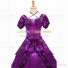 Reenactment Victorian Scarlett O'Hara Rococo Dark Purple Ball Gown Dress