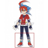 Future Card Buddyfight Ace Yuga Mikado Red Blue Cosplay Shoes