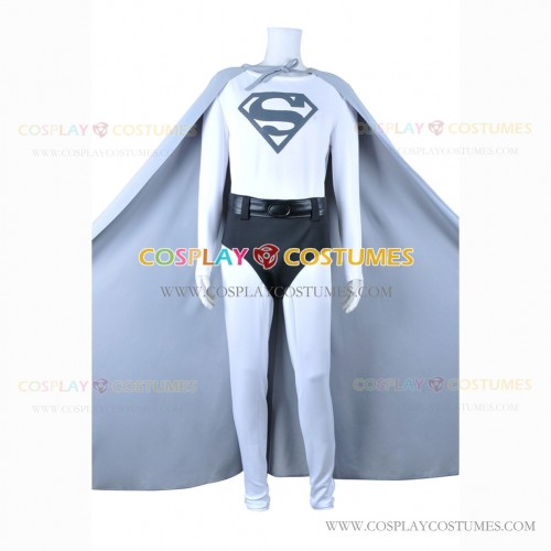 Superman Cosplay Costume Clark Kent Jumpsuit Uniform Cape Gray