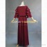 Edwardian Period Chiffon Punk Dress Burgundy Solid Color Dress