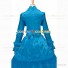 Gothic Lolita Victorian Rococo Stage Long Luxury Blue Dress Ball Gown