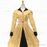 Retro Victorian Classic Turtle Neck Stage Light Yellow Long Dress Ball Gown