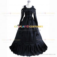 Gothic Southern Belle Off Shoulder Black Bow Lolita Dress