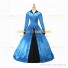 Retro Victorian Classic Turtle Neck Stage Blue Long Dress Ball Gown