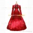 Victorian Gothic Lolita Reenactment Rococo Southern Belle Red Ball Gown Dress