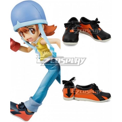 Digimon Adventure Digital Monster Torai Sora Takenouchi Sora Orange Black Cosplay Shoes